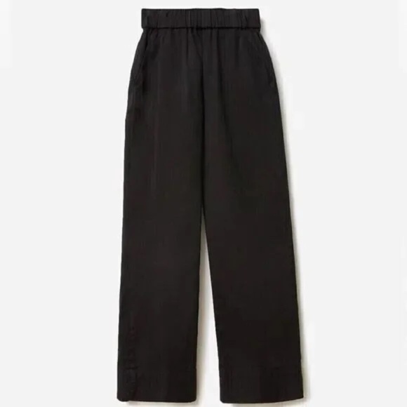 NWT Everlane Size Small The Easy Pants Black Organic Cotton Pull On Relaxed Fit - Picture 3 of 6